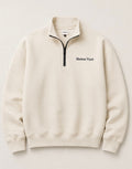 Signature Quarter-Zip in Crème — flat