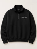 Signature Quarter-Zip in Noir — flat